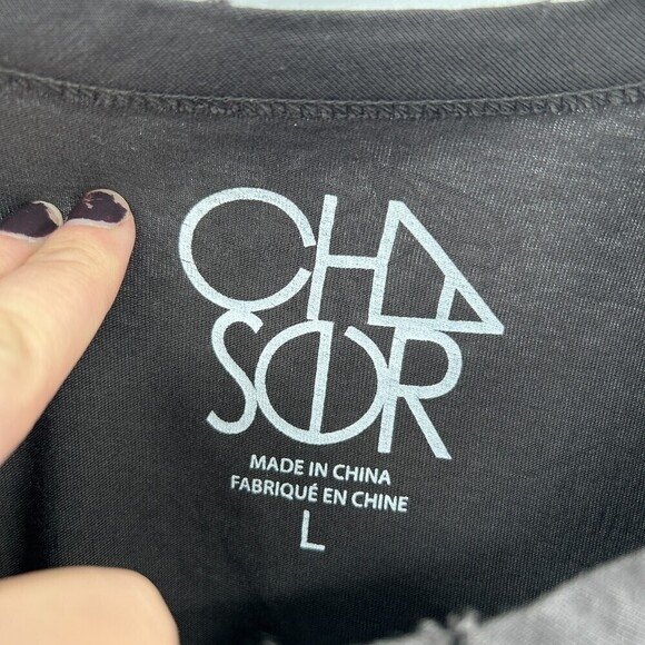 NWT CHASER Mens Gray Distressed Siempre Justice Graphic Print T-Shirt Large - Picture 5 of 5